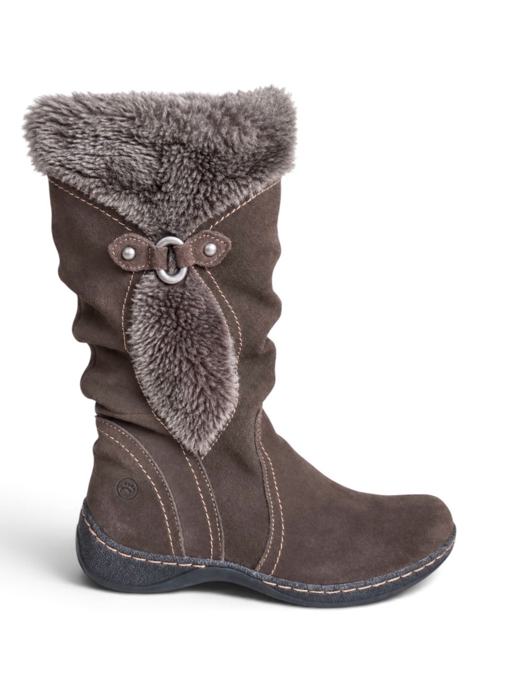 BareTraps Ellery Brown Suede Faux Fur Mid Calf Winter Boots Size 6